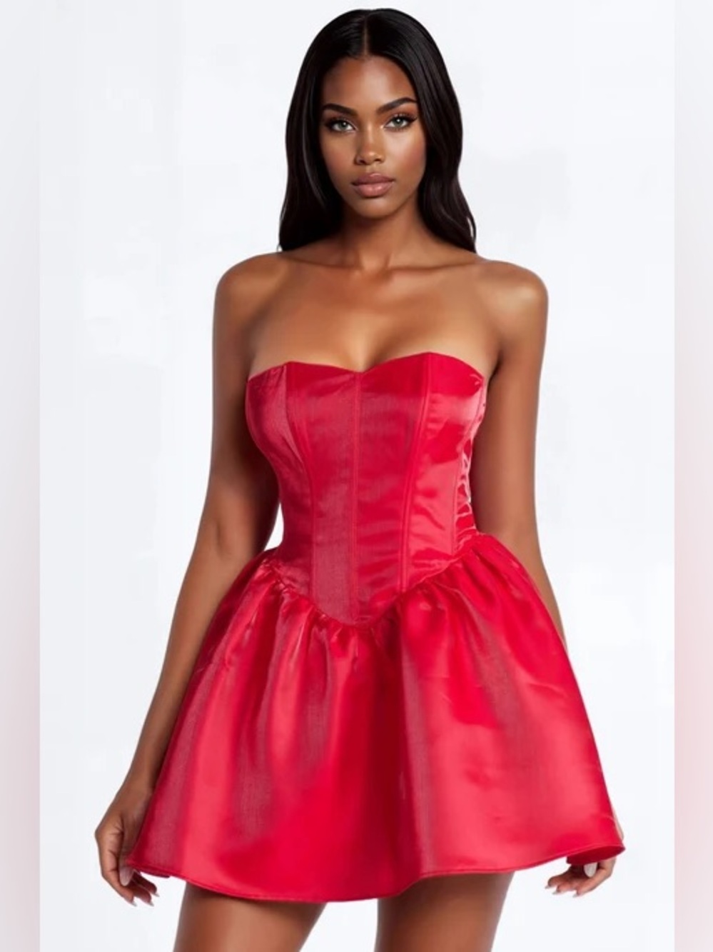 Mi Amor Strapless Organza Mini Dress NEW 🏷️
